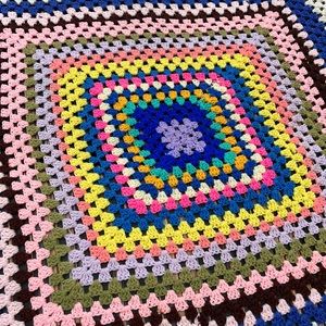 Handmade Afghan Crochet Blanket Throw Granny Square Hand Knitted